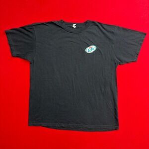 VTG Y2K MILLER LITE Anvil T-shirt faded black logo script size men's XL